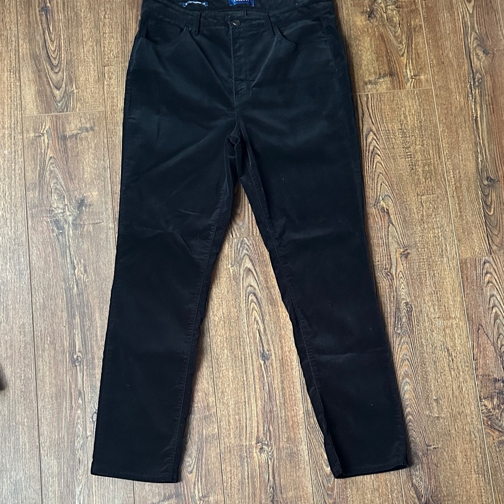 Talbots Black Velvet Straight Leg Dress Pants Women's Size 12